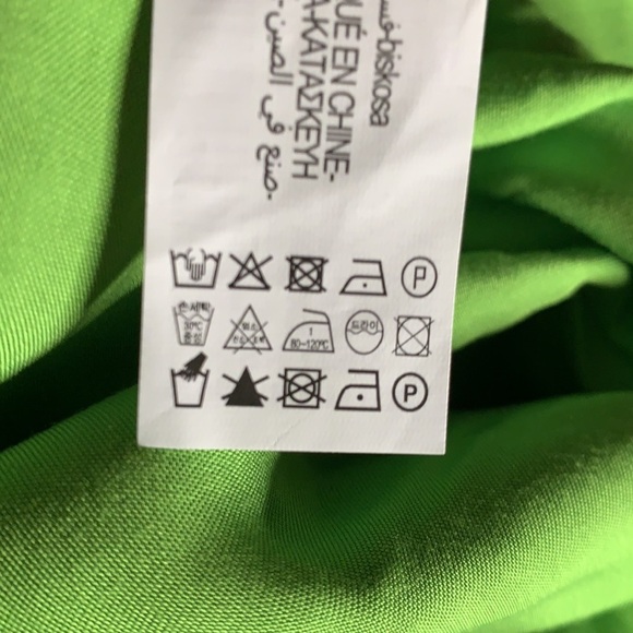 NWT. Zara Green Draped Lingerie-Style Flowy Mini Dress. Size S. - Picture 14 of 14